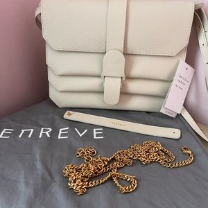 NWT Senreve Pebbled Italian Leather Crossbody Bag In Sand and dust bag included